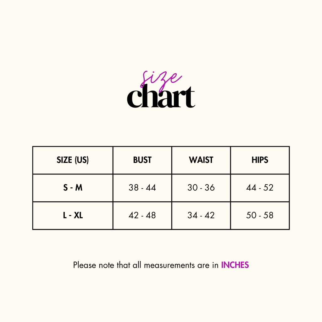 Suah Clothing Size Chart